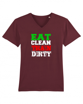 Eat clean Train dirty Burgundy
