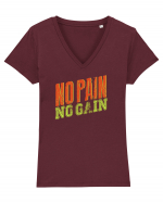 No Pain No Gain Tricou mânecă scurtă guler V Damă Evoker