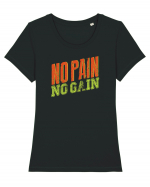 No Pain No Gain Tricou mânecă scurtă guler larg fitted Damă Expresser