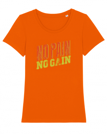 No Pain No Gain Bright Orange