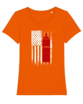 Graffiti US flag Bright Orange