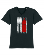 Graffiti US flag Tricou mânecă scurtă guler V Bărbat Presenter