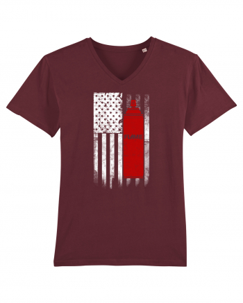 Graffiti US flag Burgundy