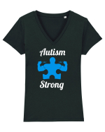 Autism Strong Tricou mânecă scurtă guler V Damă Evoker