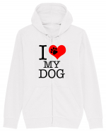 I love my dog. Hanorac cu fermoar Unisex Connector