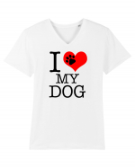 I love my dog. Tricou mânecă scurtă guler V Bărbat Presenter