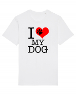 I love my dog. Tricou mânecă scurtă Unisex Rocker