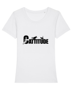 Cattitude Tricou mânecă scurtă guler larg fitted Damă Expresser