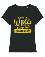 ELECTRICIAN Tricou mânecă scurtă guler larg fitted Damă Expresser