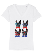 Cute dogs Tricou mânecă scurtă guler V Damă Evoker