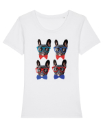 Cute dogs Tricou mânecă scurtă guler larg fitted Damă Expresser
