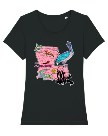 Louisiana Map Black