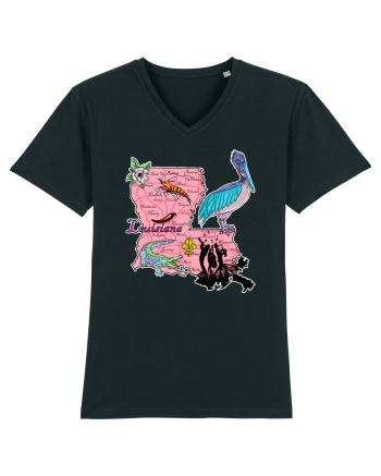 Louisiana Map Black