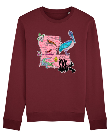 Louisiana Map Burgundy