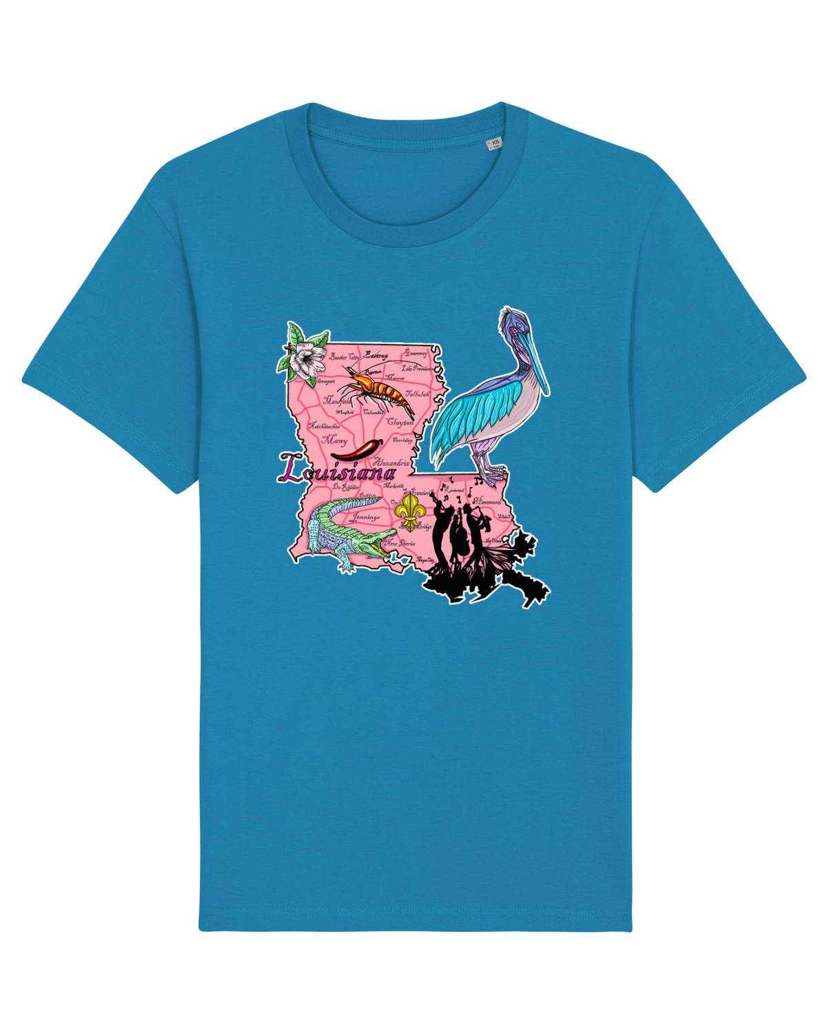 Tricou mânecă scurtă Unisex Rocker Azur