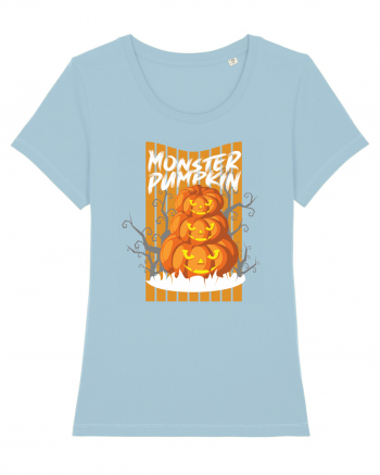 Monster Halloween Pumpkins Sky Blue