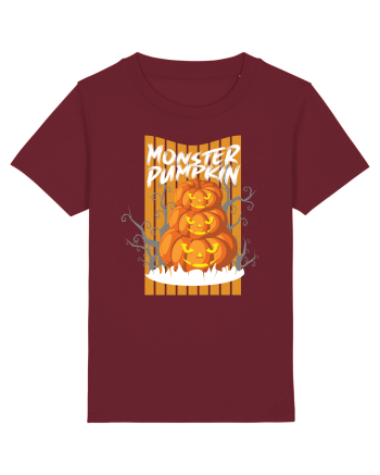 Monster Halloween Pumpkins Burgundy
