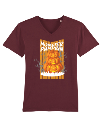 Monster Halloween Pumpkins Burgundy