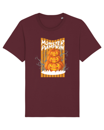 Monster Halloween Pumpkins Burgundy