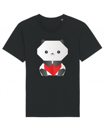 Cute Origami Baby Panda Hugging A Heart Tricou mânecă scurtă Unisex Rocker