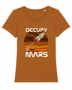 OCCUPY MARS Tricou mânecă scurtă guler larg fitted Damă Expresser