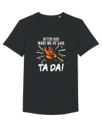 TaDa Rock Funny Chicken God Ta ~ Da Made Me Tricou mânecă scurtă guler larg Bărbat Skater