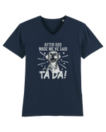 Vintage Golden Retriever Tricou mânecă scurtă guler V Bărbat Presenter