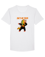Ea e partenera mea Halloween Tricou mânecă scurtă guler larg Bărbat Skater