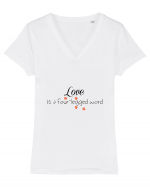 Four legged word LOVE Tricou mânecă scurtă guler V Damă Evoker