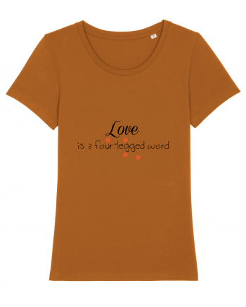 Four legged word LOVE Roasted Orange