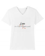 Four legged word LOVE Tricou mânecă scurtă guler V Bărbat Presenter