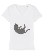 Pisicuta Tricou mânecă scurtă guler V Damă Evoker
