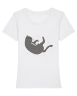 Pisicuta Tricou mânecă scurtă guler larg fitted Damă Expresser
