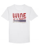 Wine is the answer Tricou mânecă scurtă guler larg Bărbat Skater