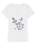 Frunze Tricou mânecă scurtă guler V Damă Evoker