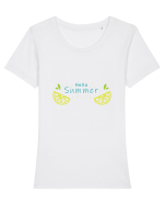 Hello summer Tricou mânecă scurtă guler larg fitted Damă Expresser