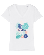Summer Tricou mânecă scurtă guler V Damă Evoker