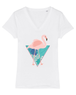 Flamingo Tricou mânecă scurtă guler V Damă Evoker