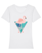 Flamingo Tricou mânecă scurtă guler larg fitted Damă Expresser