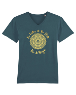 Be Calm Be Still Be Yoga Tricou mânecă scurtă guler V Bărbat Presenter