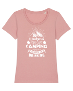 Camping with a chance of drinking Tricou mânecă scurtă guler larg fitted Damă Expresser