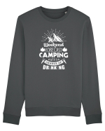 Camping with a chance of drinking Bluză mânecă lungă Unisex Rise
