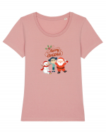 Merry Christmas Tricou mânecă scurtă guler larg fitted Damă Expresser