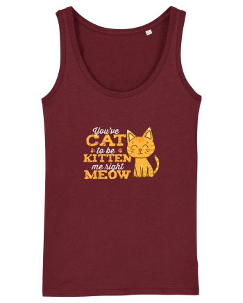 Cat Kitten Meow Burgundy