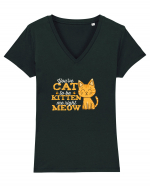 Cat Kitten Meow Tricou mânecă scurtă guler V Damă Evoker