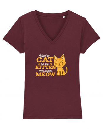 Cat Kitten Meow Burgundy