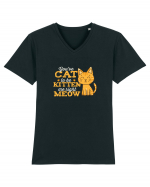Cat Kitten Meow Tricou mânecă scurtă guler V Bărbat Presenter