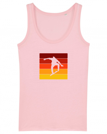 Retro Skateboarding Sunset - Skater For Life Cotton Pink