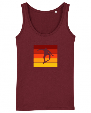 Retro Skateboarding Sunset - Skater For Life Burgundy