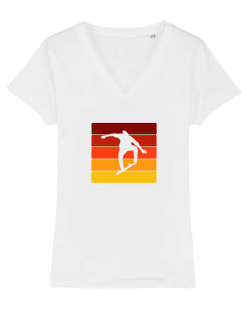 Retro Skateboarding Sunset - Skater For Life White